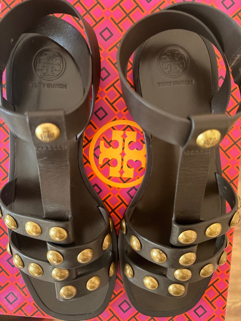 Tory Burch Blythe Gladiator studded Sandal Vegan Leather